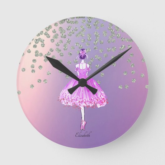Horloge Ronde Elegant Stylish Shiny Diamonds Ballerina  (Recto)