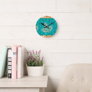 Horloge Ronde Elégant Turquoise tendance