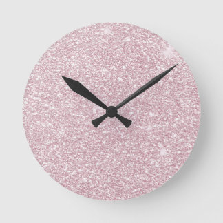 Horloge Ronde Élégante parties scintillant abstraite à la mode r