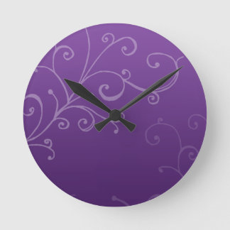 Horloge Ronde Élégantes Flèches violettes