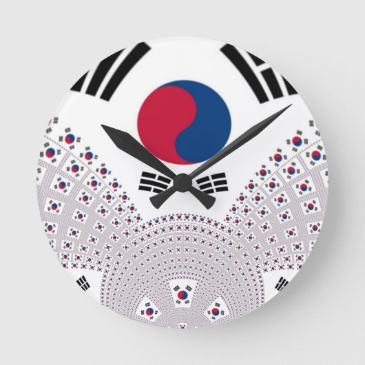 Horloge Ronde Éléments de drapeau rouge et bleu (Recto)