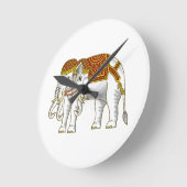 Horloge Ronde Éléphant blanc thaïlandais Erawan (Angle)