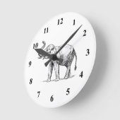 Horloge Ronde Eléphant indien (Angle)