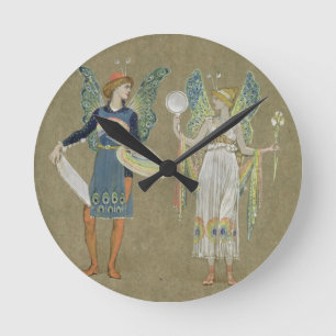 Horloge Ronde Elfes et peintres féeriques, "du bonhomme de