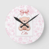 Horloge Ronde Ella | Conception personnalisée d'ours en peluche (Recto)