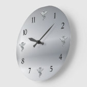 Horloge Ronde Emblème chiropratique Chiropraticien Grande horlog (Angle)