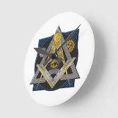 Horloge Ronde Emblème de franc-maçonnerie (Angle)