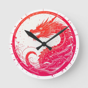 Horloge Ronde Emblème du Serpent Crimson
