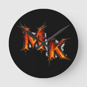 Horloge Ronde Emblème gothique infernal MK