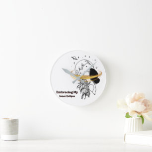 Horloge Ronde Embrasser mon éclipse intérieure Art en ligne luna
