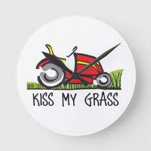HORLOGE RONDE EMBRASSEZ MON HERBE