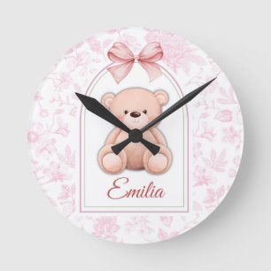 Horloge Ronde Émilie Conception personnalisée d'ours en peluch