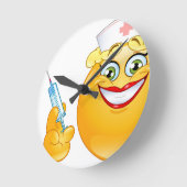 Horloge Ronde emoji d'infirmière (Angle)