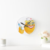 Horloge Ronde emoji d'infirmière (Maison)
