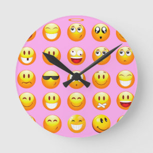 Horloge Ronde émoji rose pastel