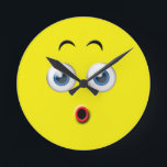 Horloge Ronde Emoji surpris<br><div class="desc">Dispose d'une émotion surprise.</div>
