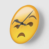 Horloge Ronde Emoji Visage Inamusant (Angle)