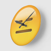 Horloge Ronde Emoji Visage Sans Expression (Angle)