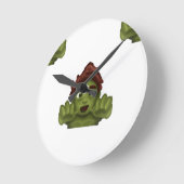 Horloge Ronde emoji zombie (Angle)