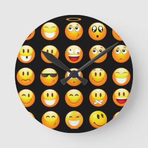Horloge Ronde emojis noir