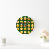 Horloge Ronde émoticône vert foncé (Maison)