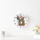 Horloge Ronde Empreinte de léopard Stiletto Chaussures et Coeurs (Maison)