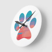 Horloge Ronde Empreinte de patte (Angle)