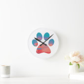 Horloge Ronde Empreinte de patte (Maison)