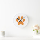 Horloge Ronde Empreinte de patte (Maison)