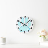 Horloge Ronde Empreinte de patte de chien Baby Blue (Maison)
