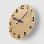 Horloge Ronde Empreinte de patte de chien d'amour infini avec de (Angle)