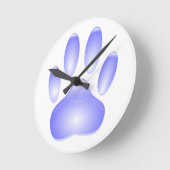 Horloge Ronde Empreinte de patte de chien de verre (Angle)