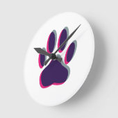 Horloge Ronde Empreinte de patte de chiens hors de l'attention (Angle)