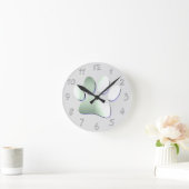 Horloge Ronde Empreinte de patte en métal brossé (Maison)