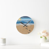 Horloge Ronde Empreintes dans le sable (Maison)
