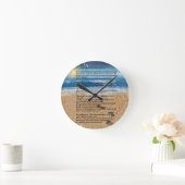Horloge Ronde Empreintes dans le sable (Maison)
