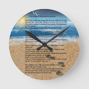 Horloge Ronde Empreintes dans le sable