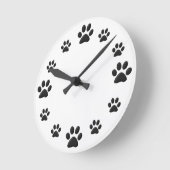 Horloge Ronde Empreintes de pattes (Angle)