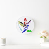 Horloge Ronde Empreintes de pattes de chiens avec Pois (Maison)