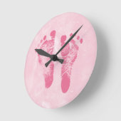 Horloge Ronde Empreintes filles mignonnes (Angle)