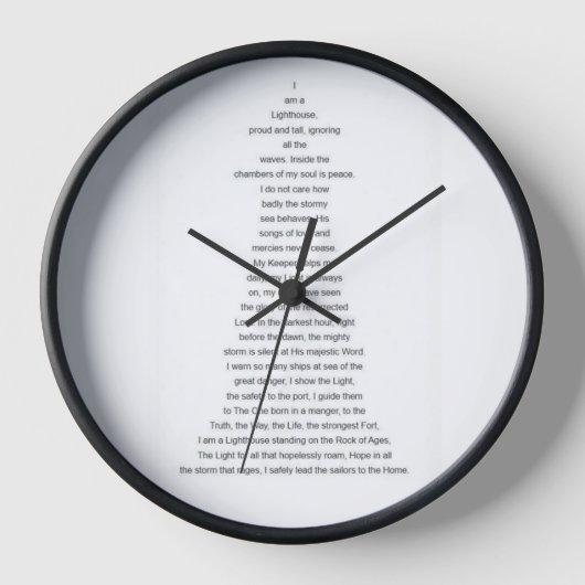 Horloge ronde en acrylique de 10,75 po - Phare (Recto)