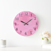 Horloge ronde en camouflage rose (Maison)
