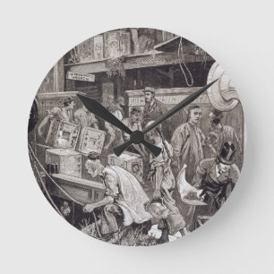 Horloge Ronde En cassant le volume à bord d'un bateau de thé 