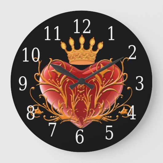 Horloge ronde en coeur Filigree Crown (Recto)