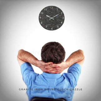 Horloge ronde en granit