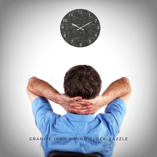 Horloge ronde en granit
