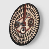 Horloge ronde en Masque africain - Décor tribal (Angle)