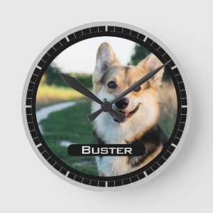 Horloge Ronde En mémoire de votre animal de compagnie. Photo d'a