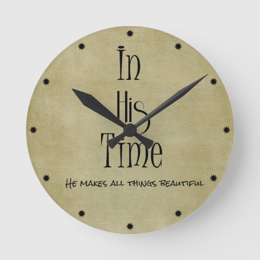 Horloge Ronde En son temps Bible Verse (Recto)