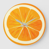 Horloge ronde en tranche orange Citrus (Recto)